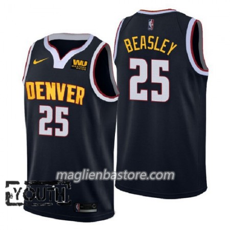 Maglia NBA Denver Nuggets Malik Beasley 25 2018-2019 Nike Navy Swingman - Bambino